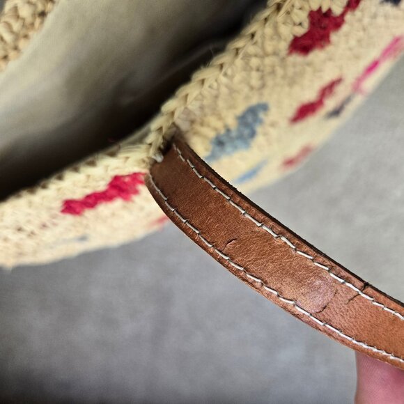 Mar Y Sol Amelie Tote Crocheted Raffia Bag Multicolour Hearts - Picture 5 of 5